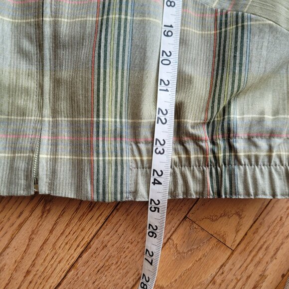 Conrad C Collection Plaid Bomber Jacket Collar SZ 12 Preppy Tennis Prep - Picture 14 of 16